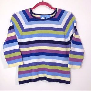 Vintage Y2K pastel rainbow stripe sweater